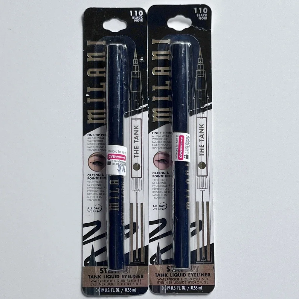 Milani Stay Put Tank Liquid Eyeliner 2-Pack 110 Deep Black Waterproof Quick Dry